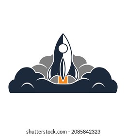 Illustration of a rocket taking off into space to carry out a space mission to find aliens near a black hole. This expedition brings the best astronauts from earth on a mission of universal peace.