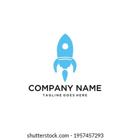 Illustration Rocket that flies quickly  logo design technology
