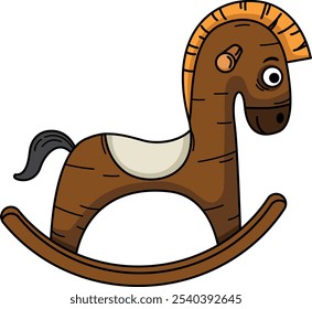 illustration of rocking horses on a white background