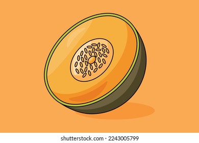 illustration of a rockmelon vector design