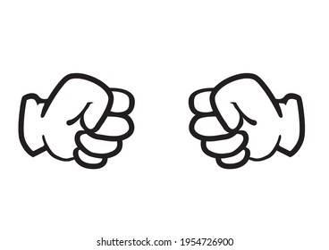 Illustration of rock-paper-scissors with American comic touch. Rock-Rock