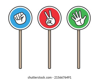 Illustration of rock-paper-scissors board of goochokiper
.
