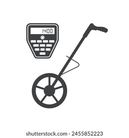 illustration of rodo meter, civil engineer equipment.