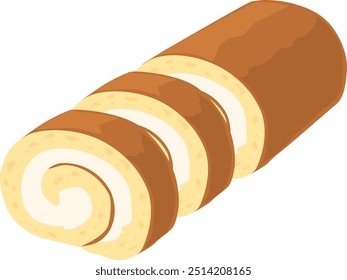 Illustration of a roll cake.