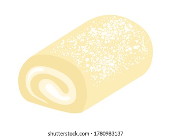 Illustration of roll cake sweets.