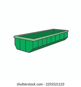 illustration of roll off dumpster, vector art.