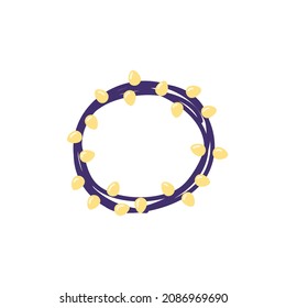 illustration of a roll of twinkling lights. ornament or decoration. flat cartoon style. vector design
