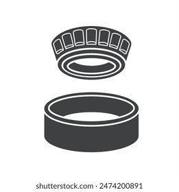 illustration of roller bearing, vector art.