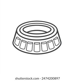 illustration of roller bearing, vector art.