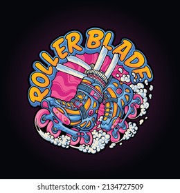 illustration of roller blade logo
