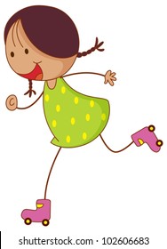 Ilustração de uma menina de rolo