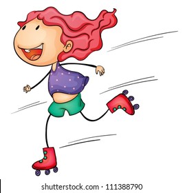 Illustration of a roller girl