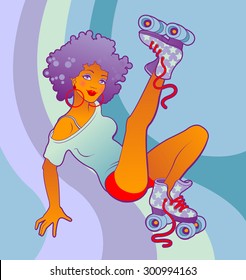 Illustration of roller girl