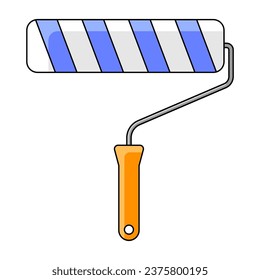 Illustration of roller. Repair working tool. Equipment for construction industry and business.