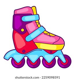 Illustration of roller skate. Colorful cute icon. Creative symbol in cartoon style.