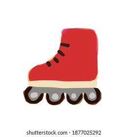 Illustration of Roller Skate. Hand drawn vector illustration. Cute Illustrations For Kids