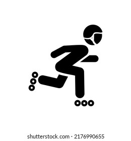 Illustration of roller skate icon on white background