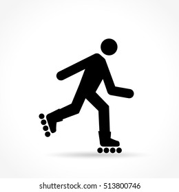 Illustration Of Roller Skate Icon On White Background