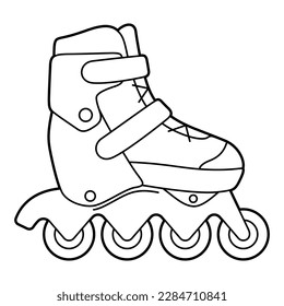 Illustration of roller skate. Monochrome cute icon. Creative symbol in cartoon style.