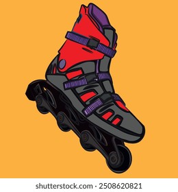 illustration of roller skates , roller skates design, 