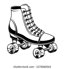 Illustration of roller skates. Design element for logo, label, emblem, sign, poster. Vector image