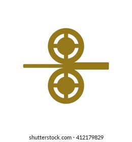 Illustration of the rolling press   icon  Flat design  