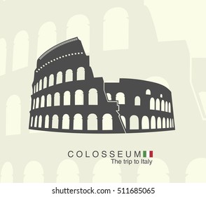 illustration of Roman Colosseum isolated on white background
