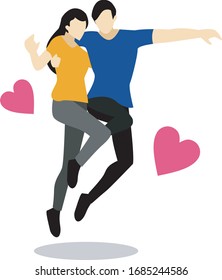 Ilustración Las parejas románticas aman el abrazo lleno de amor y amor
