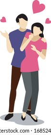 Ilustración Las parejas románticas aman el abrazo lleno de amor y amor