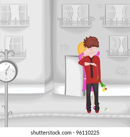 Illustration of a romantic date