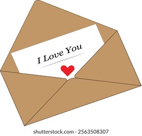  Illustration of a romantic envelope with a heart, symbolizing love and affection. Suitable for cards and greetings for Valentine's Day and other romantiс occasions. Ideal for design and decoration.