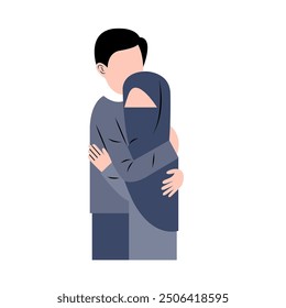 Illustration Of Romantic Muslim Couple