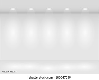 Ilustração de sala com luzes.