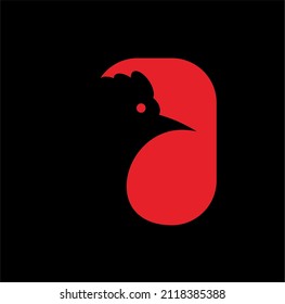 illustration of a rooster with black background