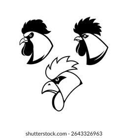 Illustration of rooster head in engraving style. Design element for t shirt, emblem, badge. Vector illustration