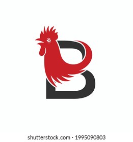 Illustration Rooster Letter B Stock Vector (Royalty Free) 1995090803