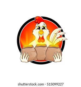 illustration of rooster, symbol of 2017
