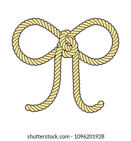 Illustration of a rope bow, isolated vector object.