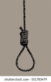 Illustration of rope with hangman's knot