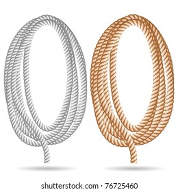 Illustration of a rope on a white background. Vector.