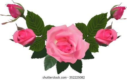 Graphic Detailed Cartoon Violet Roses Flower Stock Vector (Royalty Free ...