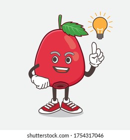 Eine Illustration von Rose Hip Fruit Cartoon Maskottcharakter bekommen eine Idee