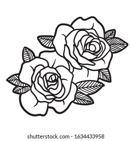 illustration of a rose with a rockabilly theme