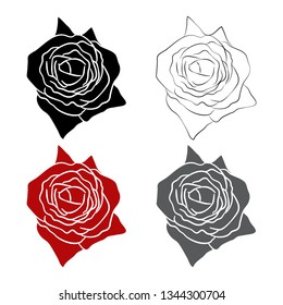 ILLUSTRATION OF A ROSE VECTOR ICON