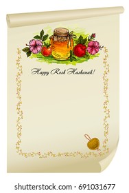   illustration Rosh Hashanah - jewish new year