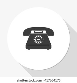 Illustration of a rotary phone.