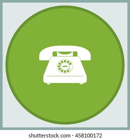 Illustration of a rotary phone.