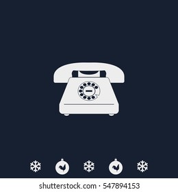 Illustration of a rotary phone.