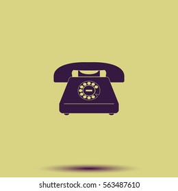 Illustration of a rotary phone.