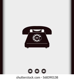 Illustration of a rotary phone.